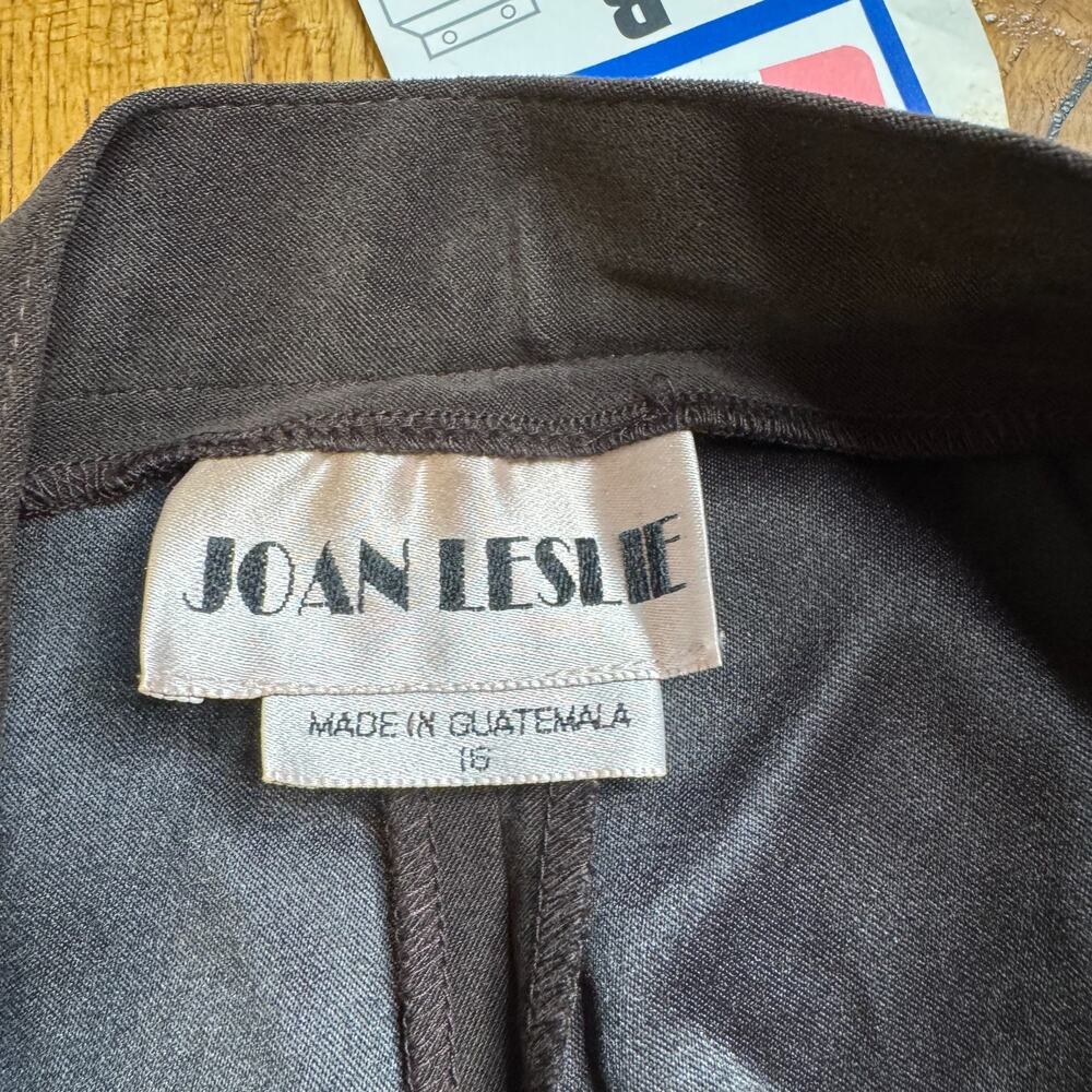 VTG Joan Leslie High Waist Brown Trouser Dress Pant Womens Sz 16 NWT - Picture 5 of 7